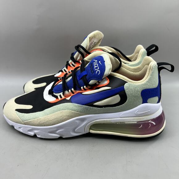 Nike Air Max 270 React Running Shoes Women Size 7 Cream Black Comfort Sneakers - Picture 3 of 8
